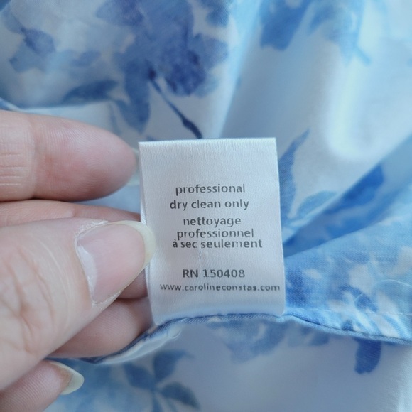 Caroline Constas White and Blue Floral Brie Mini Dress - Picture 8 of 12